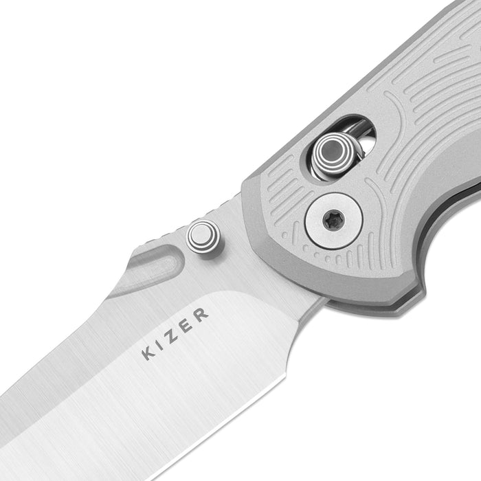 Kizer V3791A3 Khamsin (Nitro-V, Drop Point, Satin, Aluminum, Clutch Lock) Pocket Knife