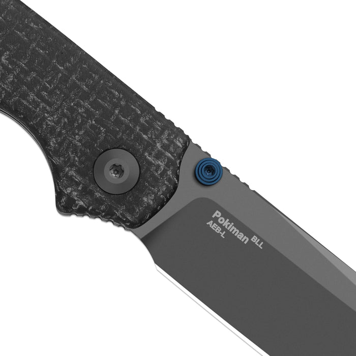 Kizer V3789BSA1 Pokiman BLL (AEB-L, Sheepsfoot, Gray PVD Coating, Micarta, Button Liner Lock) Folding Pocket Knife
