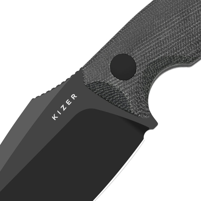 Kizer 1128A1 Cabox II (AEB-L, Drop Point, Black PVD Coating, Micarta) Fixed Blade Knife