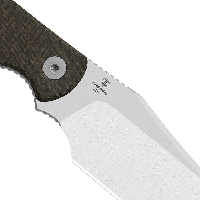 Kizer 1117A1 Field Guide (AEB-L, Satin, Trailing Point, Norplex UltreX Micarta, Brown) Fixed Blade Knife