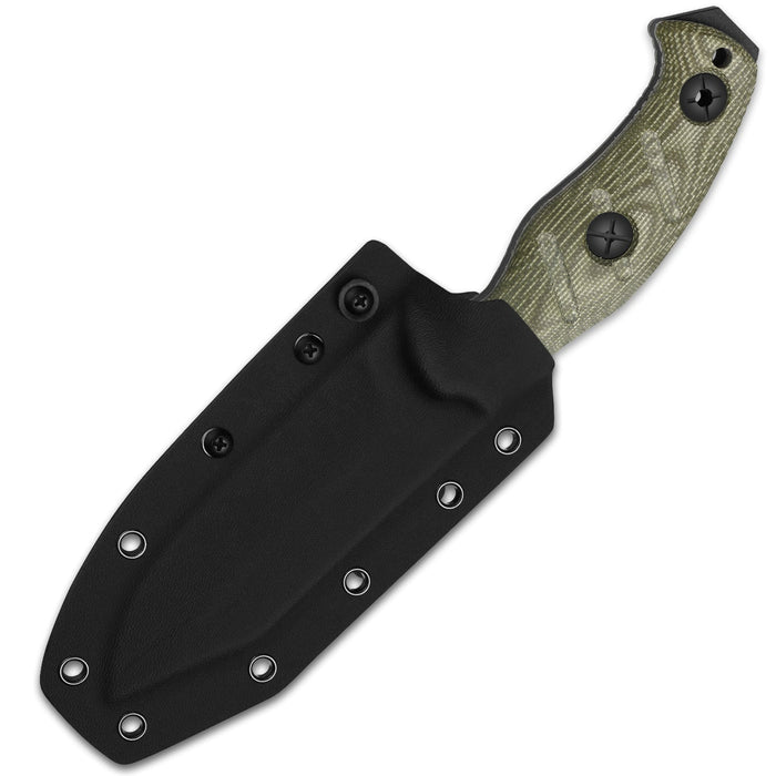 Kizer 1105A4 Sheepdog Survival (1095, Clip Point, Micarta, Green) Fixed Blade Knife