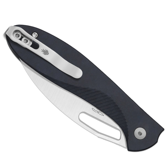 Kizer V3697A1 Masu (14C28N, Drop Point, Satin, Richlite Blue Canyon, Button Liner Lock) Folding Pocket Knife