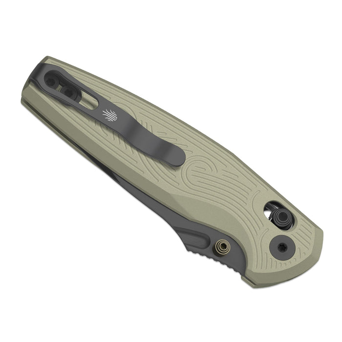 Kizer V3791A1 Khamsin (Nitro-V, Drop Point, Gray PVD Stonewashed, Aluminum, Clutch Lock) Pocket Knife
