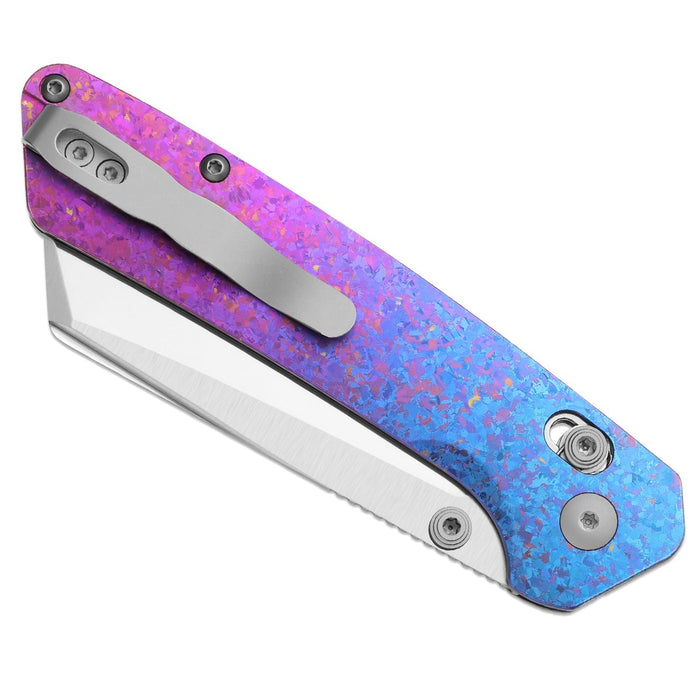 Kizer K3693ACS2 Madrac CL AirTi (M390, Sheepsfoot, Satin, Titanium & Crystallized Titanium, Clutch Lock) Folding Pocket Knife