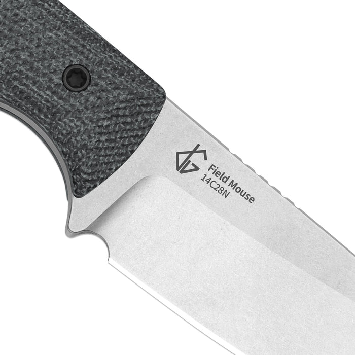 Kizer 1135A3 Field Mouse (14C28N, Sheepsfoot, Stonewashed, Norplex UltreX Micarta) Fixed Blade Knife