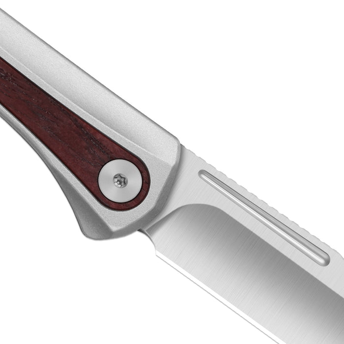 Kizer Ki3732A2 Melody (S35VN, Clip Point, Satin, Aluminum & Panama Rosewood, Slip Joint) Folding Pocket Knife