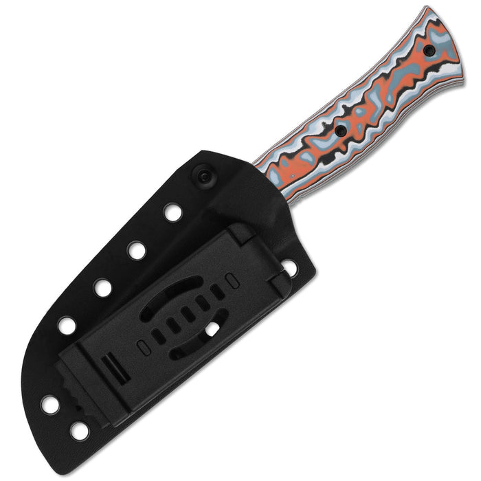 Kizer 1131A2 Whip Tail (AEB-L, Sheepsfoot, Satin, Vortex Pattern Micarta & G10) Fixed Blade Knife
