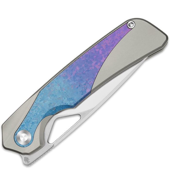 Kizer Ki3735A1 Topsail (S45VN, Drop Point, Satin, Crystallized Titanium) Pocket Knife