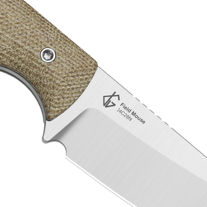 Kizer 1135A4 Field Mouse (14C28N, Sheepsfoot, Satin, Norplex UltreX Micarta) Fixed Blade Knife