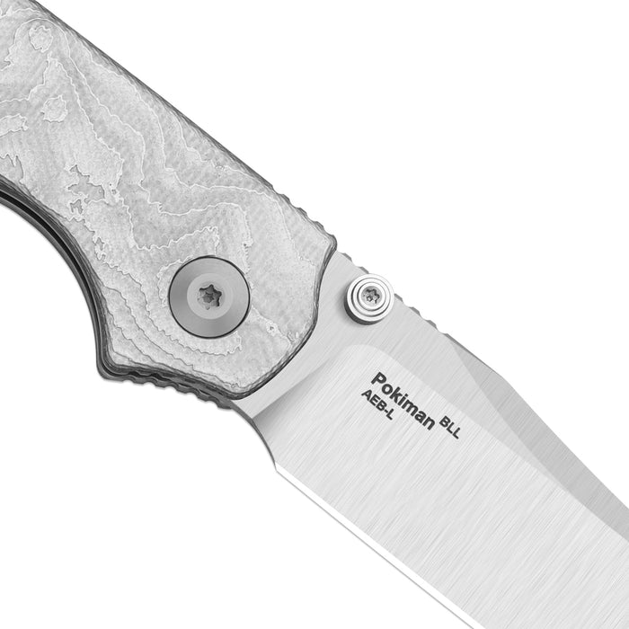 Kizer V3789BCA1 Pokiman BLL (AEB-L, Clip Point, Satin, Aluminum Foil G10, Button Liner Lock) Folding Pocket Knife