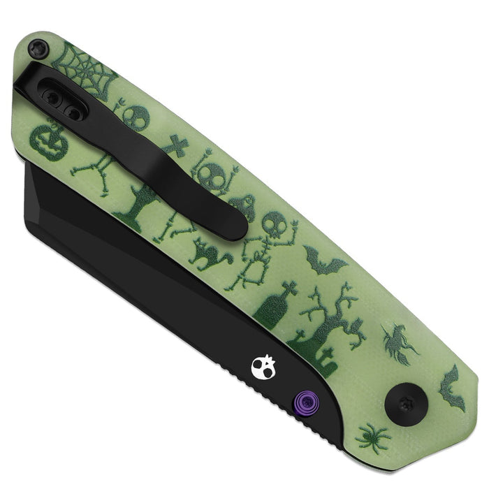 Kizer V3693BSHW1 Madrac (14C28N, Sheepsfoot, Black PVD Coating, GID G10, Button Liner Lock) Folding Pocket Knife