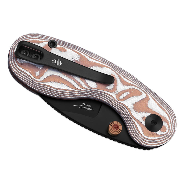 Kizer V2742A12 Microbe (14C28N, Drop Point, Black PVD, Glass Fiber, Button Liner Lock) Pocket Knife