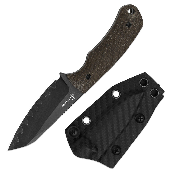 Kizer 1135A1 Field Mouse (CPM 3V, Sheepsfoot, Black Coating, FatCarbon Camo Gold) Fixed Blade Knife