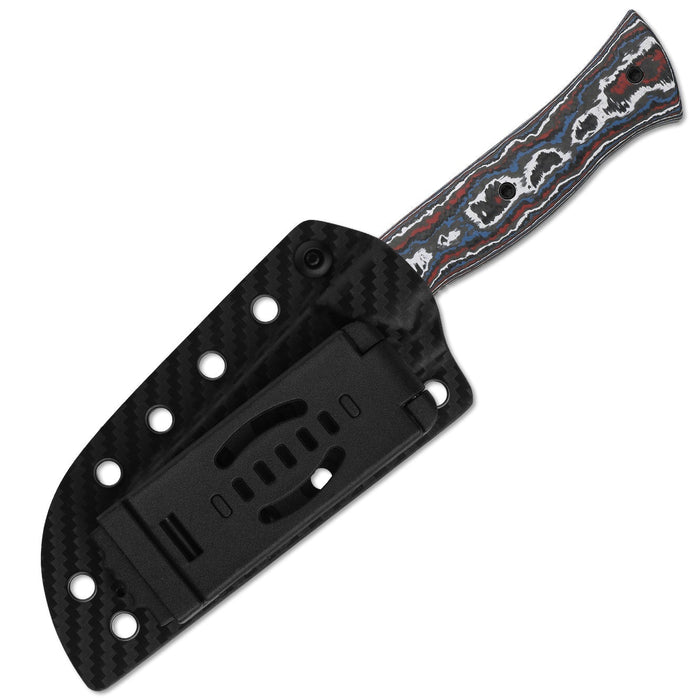 Kizer 1131A1 Whip Tail (CPM 10V, Sheepsfoot, Black Coating, FatCarbon Nebula & G10) Fixed Blade Knife