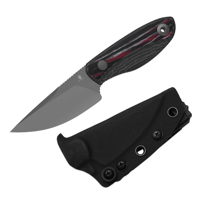 Kizer 1134A2 Finch (AEB-L, Drop Point, Gray PVD, Stonewashed, Micarta & Reconstituted Wood) Fixed Blade Knife