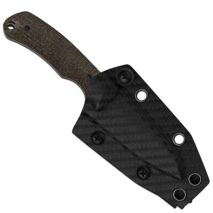 Kizer 1135A2 Field Mouse (3-Layer Composite Steel, Sheepsfoot, Acid-Washed, GID Canvas Micarta) Fixed Blade Knife
