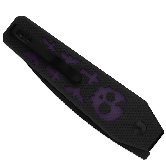 Kizer V3692HW2 Tomb (Nitro-V, Drop Point, Black PVD Coating, G10 & GID G10, Button Lock) Folding Pocket Knife