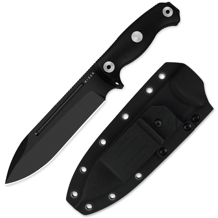 Kizer 1103A2 Drop Bear Fix 7 (1095, Drop Point, Micarta) Fixed Blade Knife