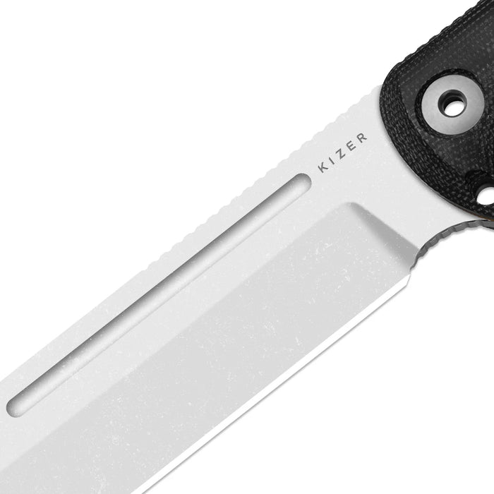 Kizer 1103HSD1 Drop Bear Fix 7 HexShox (AEB-L, Drop Point, Stonewashed, Micarta & TPE) Fixed Blade Knife