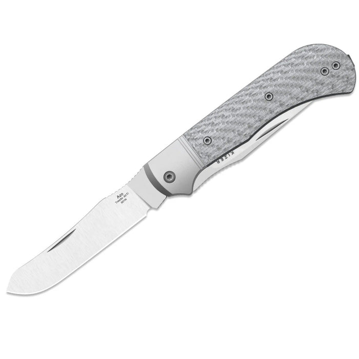 Kizer K3761TPA1 Trestle TP AirTi (BD1N, Clip Point & Spey Point, Satin, Aluminum & Carbon Fiber) Folding Knife
