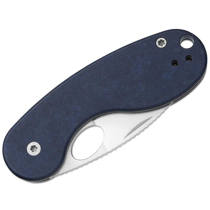 Kizer V2742TSJA2 Microbe TSJ AirTi (14C28N, Drop Point, Stonewashed, Richlite, Blue Canyon) Pocket Knife
