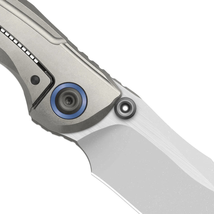 Kizer ZX-FK09A2 SILVER WING-LITE (S45VN, Modified Bowie, Stonewashed, Titanium & Carbon Fiber) Folding Knife