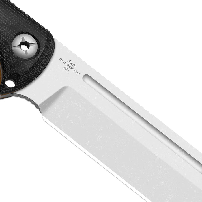 Kizer 1103HSD1 Drop Bear Fix 7 HexShox (AEB-L, Drop Point, Stonewashed, Micarta & TPE) Fixed Blade Knife