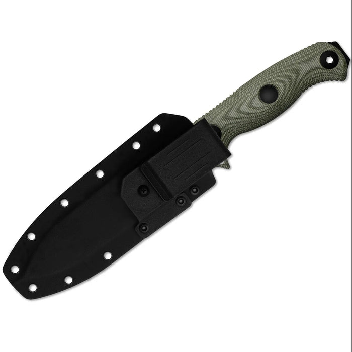 Kizer 1103HSD2 Drop Bear Fix 7 HexShox (AEB-L, Drop Point, Black PVD Coating & Stonewashed, Micarta & TPE, Sheath) Fixed Blade Knife