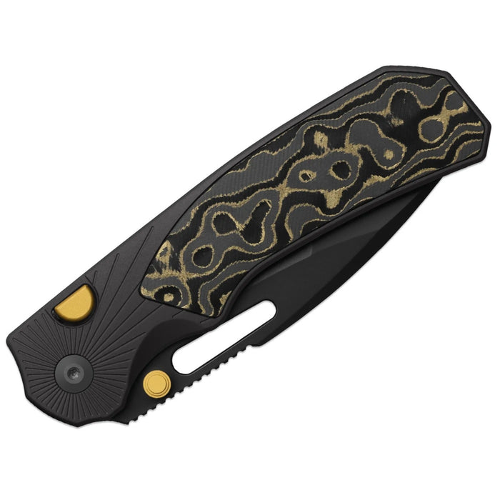 Kizer K3765BD2 Durandal (S35VN, Drop Point, Gunmetal Gray PVD Coating, Aluminum & FatCarbon Camo Gold) Folding Knife
