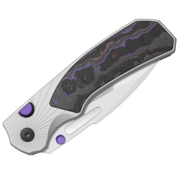 Kizer K3765BD3 Durandal (S35VN, Drop Point, Satin, Aluminum & FatCarbon Purple Haze) Folding Knife