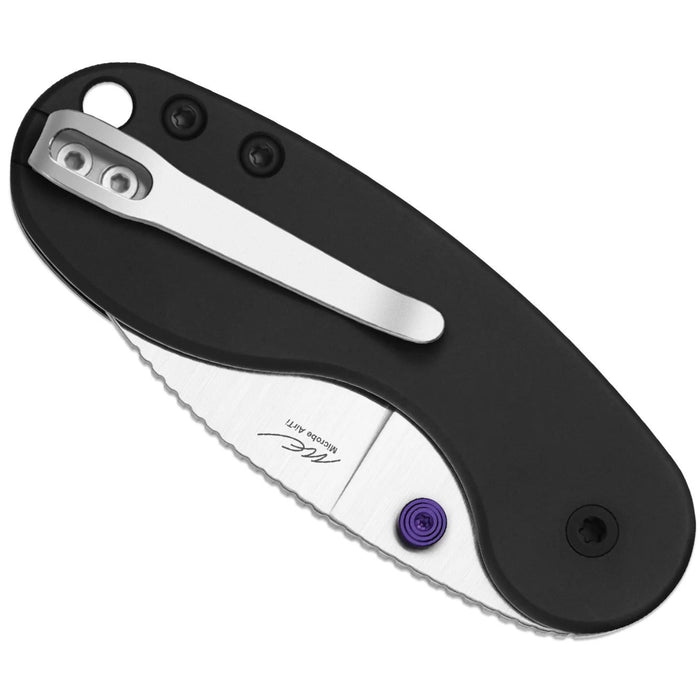 Kizer Ki2742DSJA1 Microbe DSJ AirTi (S35VN, Drop Point, Satin, Aluminum, Black) Pocket Knife