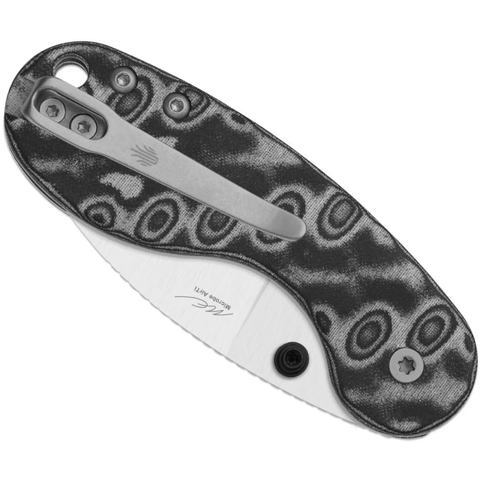 Kizer V2742DSJA2 Microbe DSJ AirTi (14C28N, Drop Point, Satin, Vortex Pattern Micarta) Pocket Knife