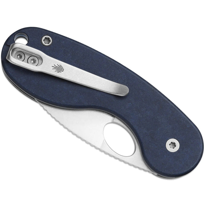 Kizer V2742TSJA2 Microbe TSJ AirTi (14C28N, Drop Point, Stonewashed, Richlite, Blue Canyon) Pocket Knife
