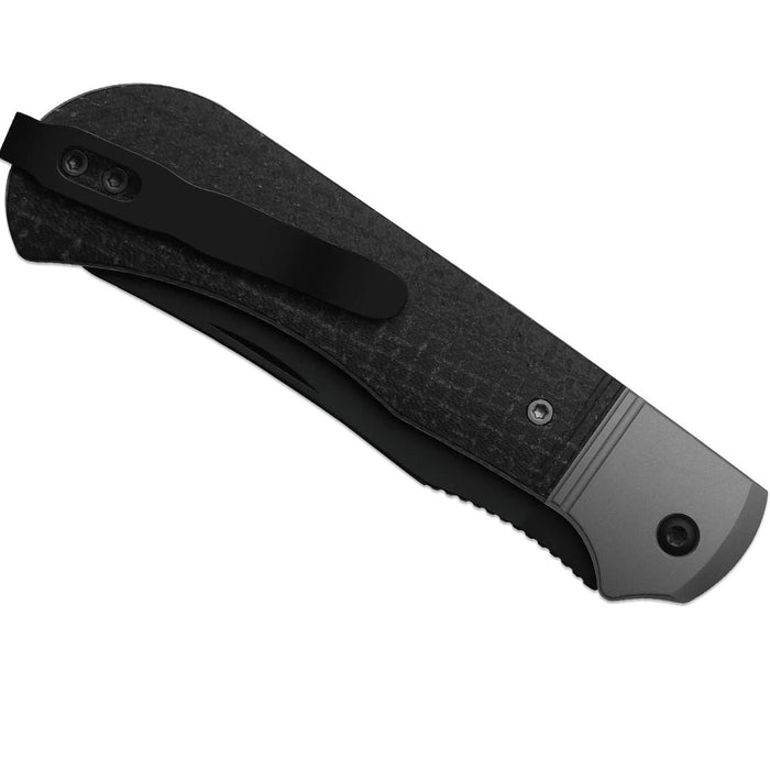 Kizer K3761TPA3 Trestle TP AirTi (BD1N, Clip Point & Spey Point, Black PVD Coating, Aluminum & Micarta) Folding Knife