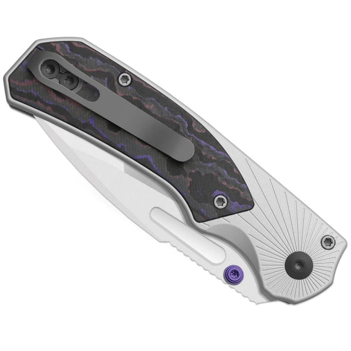 Kizer K3765BD3 Durandal (S35VN, Drop Point, Satin, Aluminum & FatCarbon Purple Haze) Folding Knife