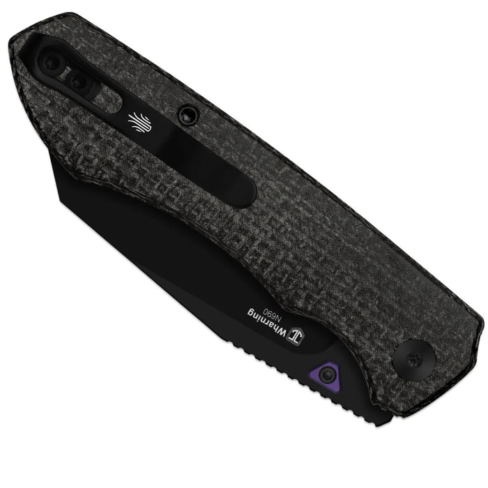 Kizer V3738BW1 Wharning (N690, Wharncliffe, Black PVD Coating, Micarta) Folding Knife