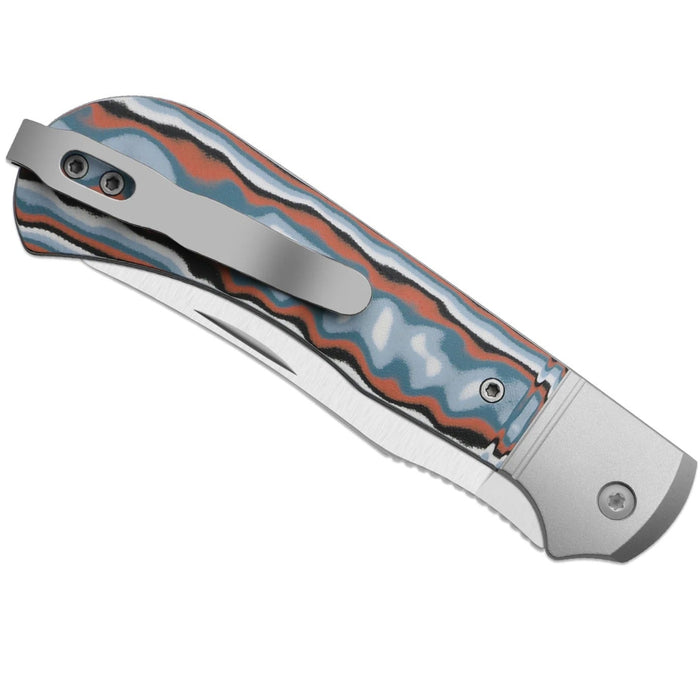 Kizer K3761TPA4 Trestle TP AirTi (BD1N, Clip Point & Spey Point, Satin, Aluminum & Vortex Pattern Micarta) Folding Knife