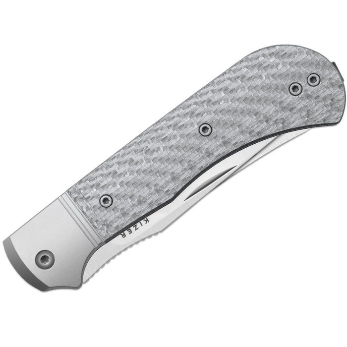 Kizer K3761TPA1 Trestle TP AirTi (BD1N, Clip Point & Spey Point, Satin, Aluminum & Carbon Fiber) Folding Knife
