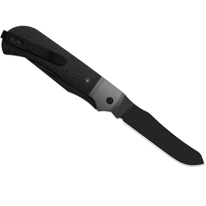 Kizer K3761TPA3 Trestle TP AirTi (BD1N, Clip Point & Spey Point, Black PVD Coating, Aluminum & Micarta) Folding Knife