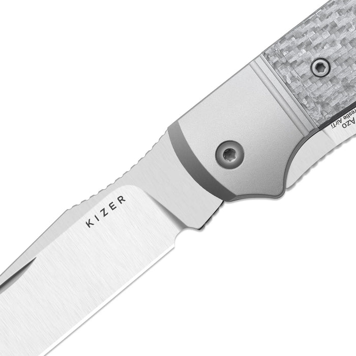 Kizer K3761TPA1 Trestle TP AirTi (BD1N, Clip Point & Spey Point, Satin, Aluminum & Carbon Fiber) Folding Knife