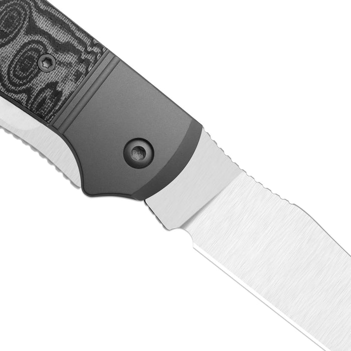 Kizer K3761TPA2 Trestle TP AirTi (BD1N, Clip Point & Spey Point, Satin, Aluminum & Vortex Pattern Micarta) Folding Knife