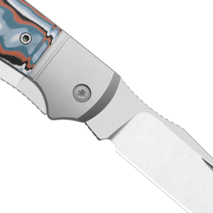 Kizer K3761TPA4 Trestle TP AirTi (BD1N, Clip Point & Spey Point, Satin, Aluminum & Vortex Pattern Micarta) Folding Knife