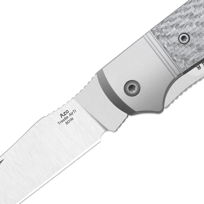 Kizer K3761TPA1 Trestle TP AirTi (BD1N, Clip Point & Spey Point, Satin, Aluminum & Carbon Fiber) Folding Knife