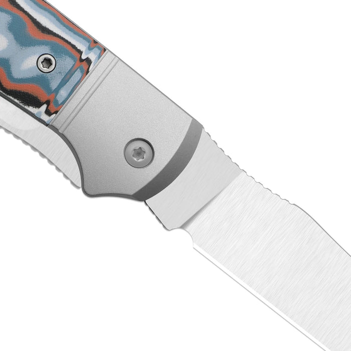 Kizer K3761TPA4 Trestle TP AirTi (BD1N, Clip Point & Spey Point, Satin, Aluminum & Vortex Pattern Micarta) Folding Knife