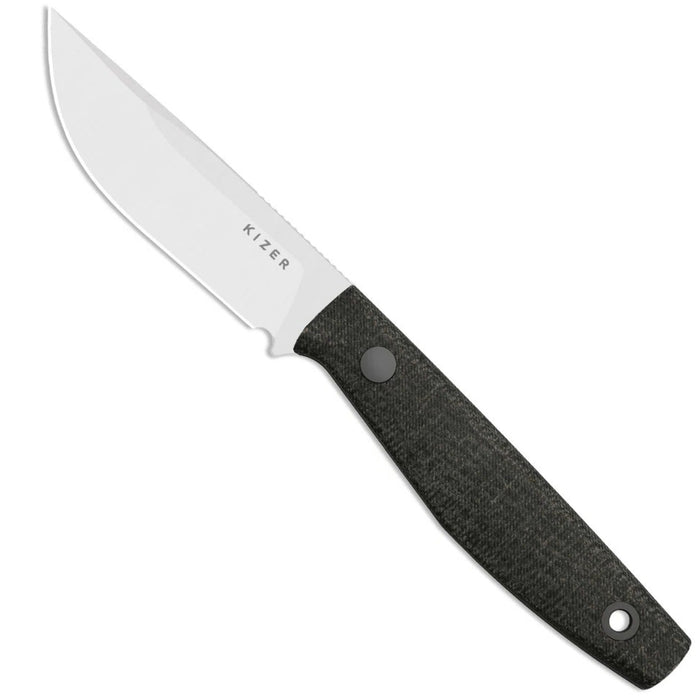 Kizer 1121A2 Dingo (AEB-L, Modified Drop Point, Satin, Micarta) Fixed Blade Knife