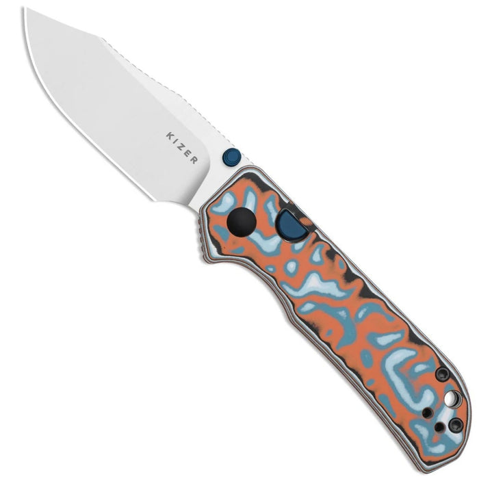 Kizer V3011BCA2 Nice Guy (AEB-L, Clip Point, Satin, Vortex Pattern Micarta) Pocket Knife