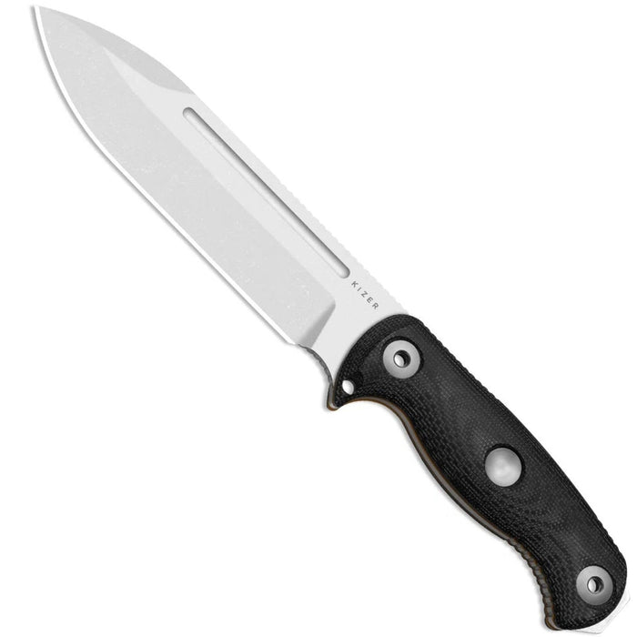 Kizer 1103HSD1 Drop Bear Fix 7 HexShox (AEB-L, Drop Point, Stonewashed, Micarta & TPE) Fixed Blade Knife