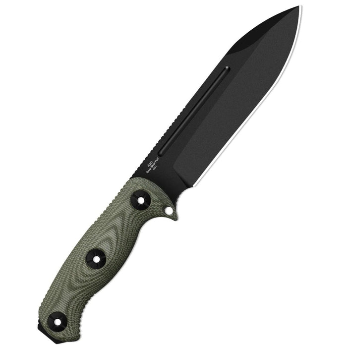 Kizer 1103HSD2 Drop Bear Fix 7 HexShox (AEB-L, Drop Point, Black PVD Coating & Stonewashed, Micarta & TPE, Sheath) Fixed Blade Knife