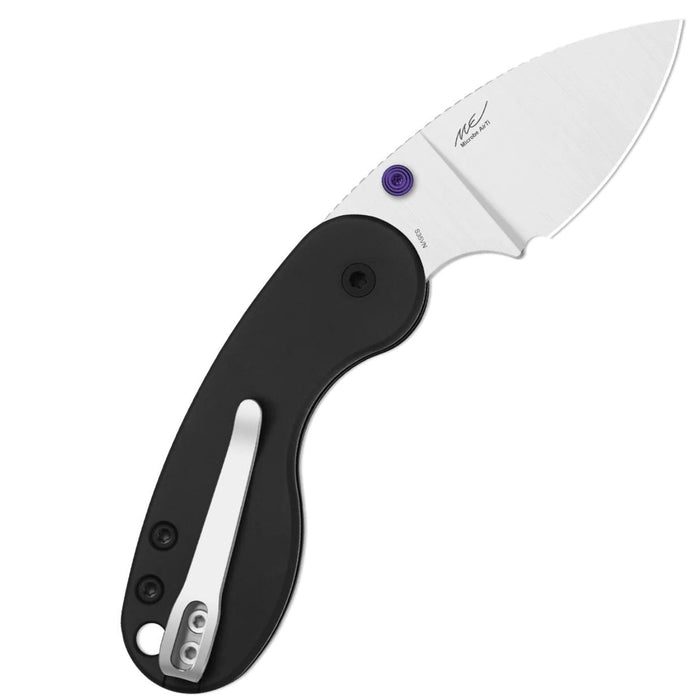 Kizer Ki2742DSJA1 Microbe DSJ AirTi (S35VN, Drop Point, Satin, Aluminum, Black) Pocket Knife