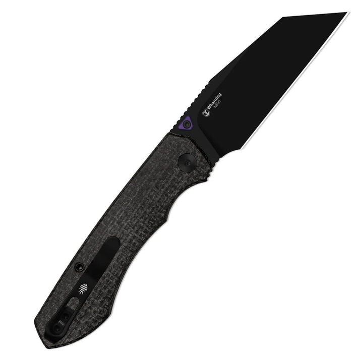 Kizer V3738BW1 Wharning (N690, Wharncliffe, Black PVD Coating, Micarta) Folding Knife